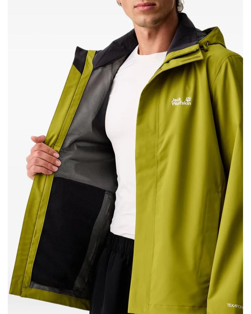 Jack Wolfskin Green Trailtime Texapore Hooded Jacket for men