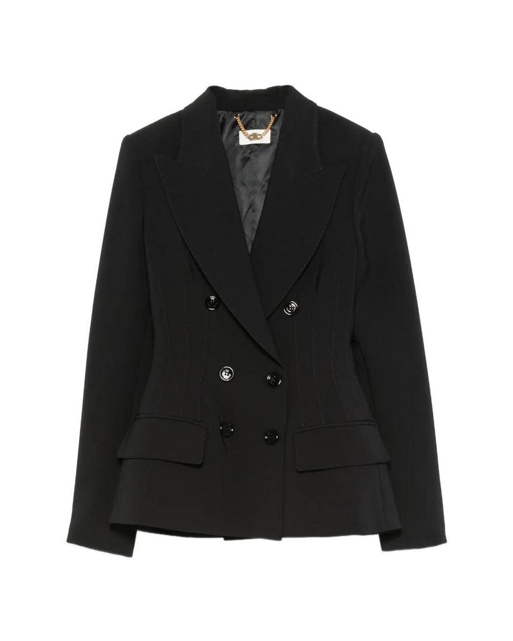 Elisabetta Franchi Black Polyester Elastane Jacket