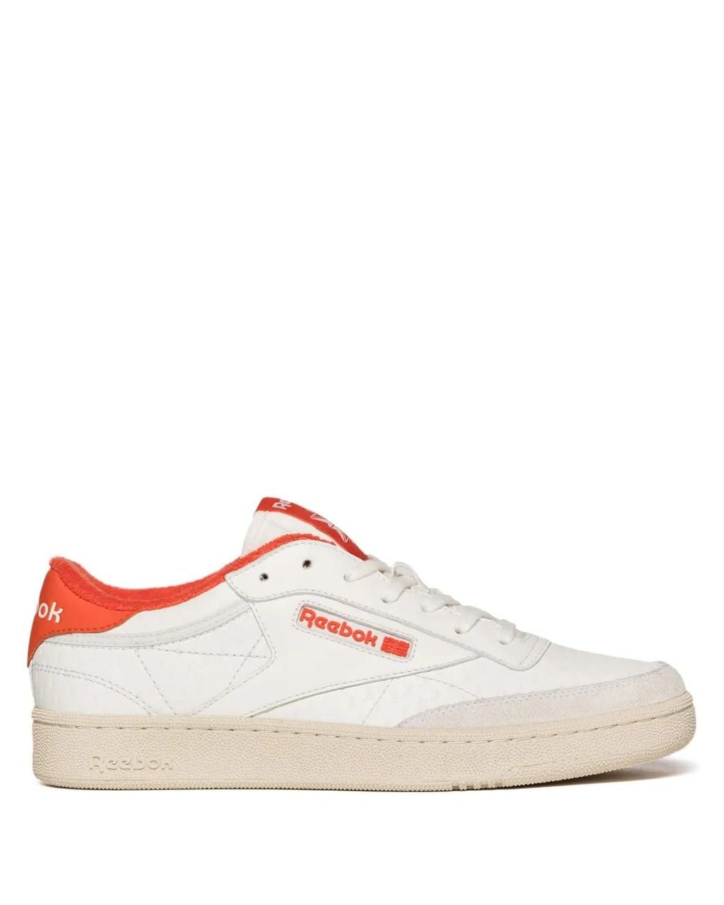 Reebok Pink Club C Embossed Leather Sneakers