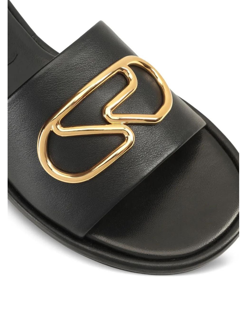 Sergio Rossi Black Logo-Detail Sandals
