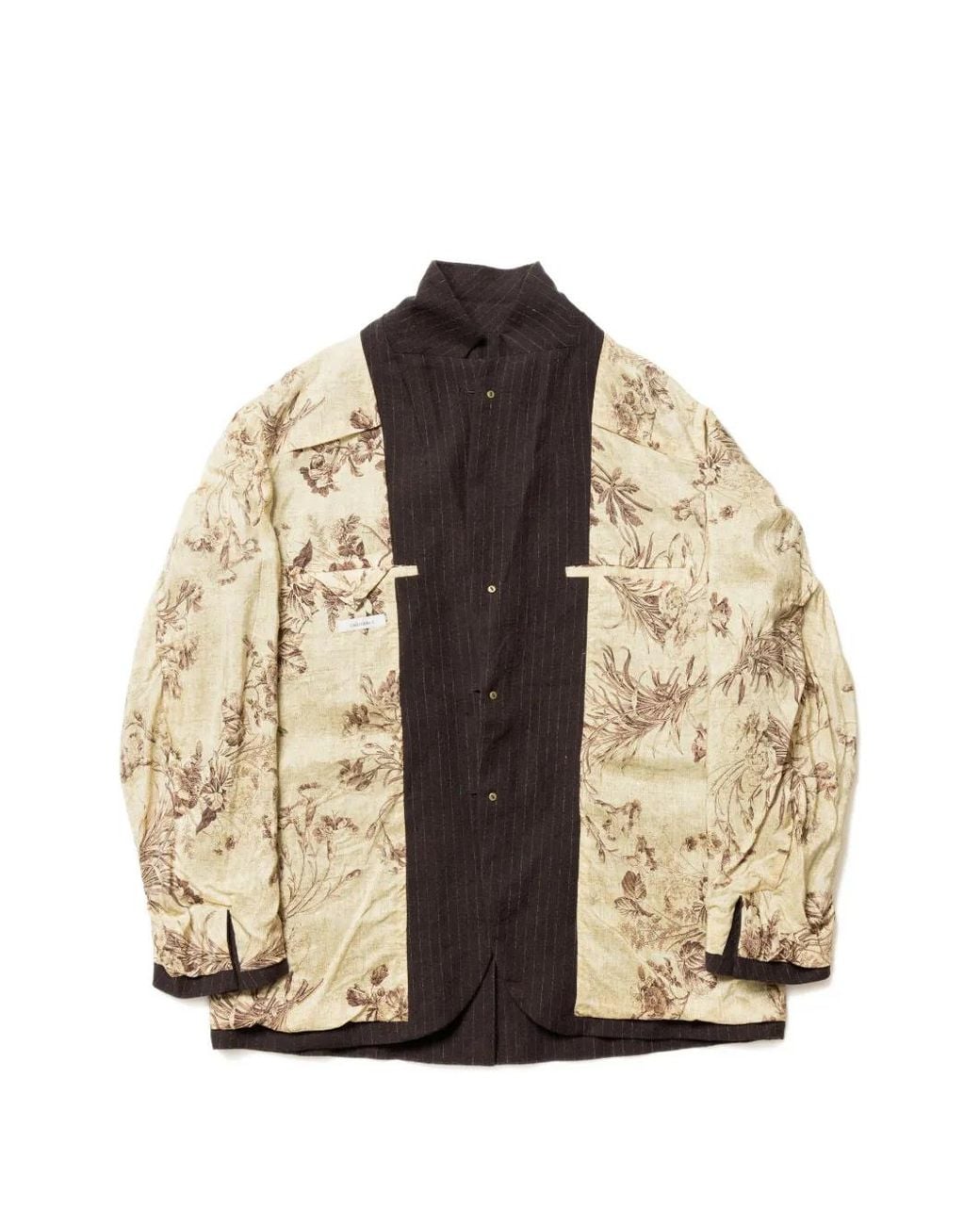 CALMLENCE Brown Pinstripe Single-Breasted Jacket