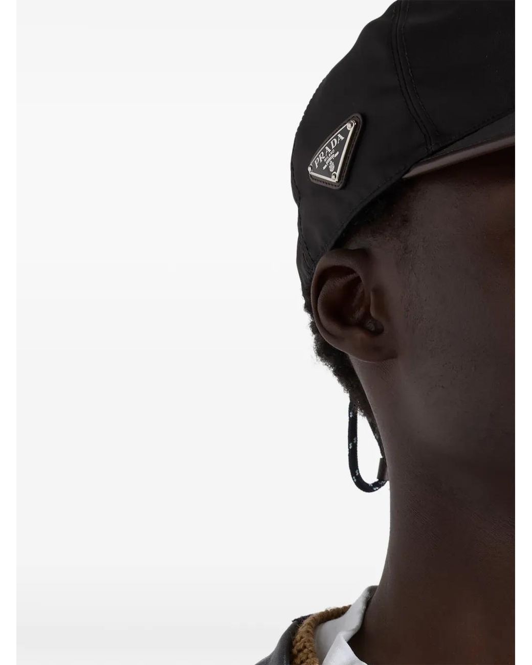 Prada Black Speedrock Baseball Cap for men