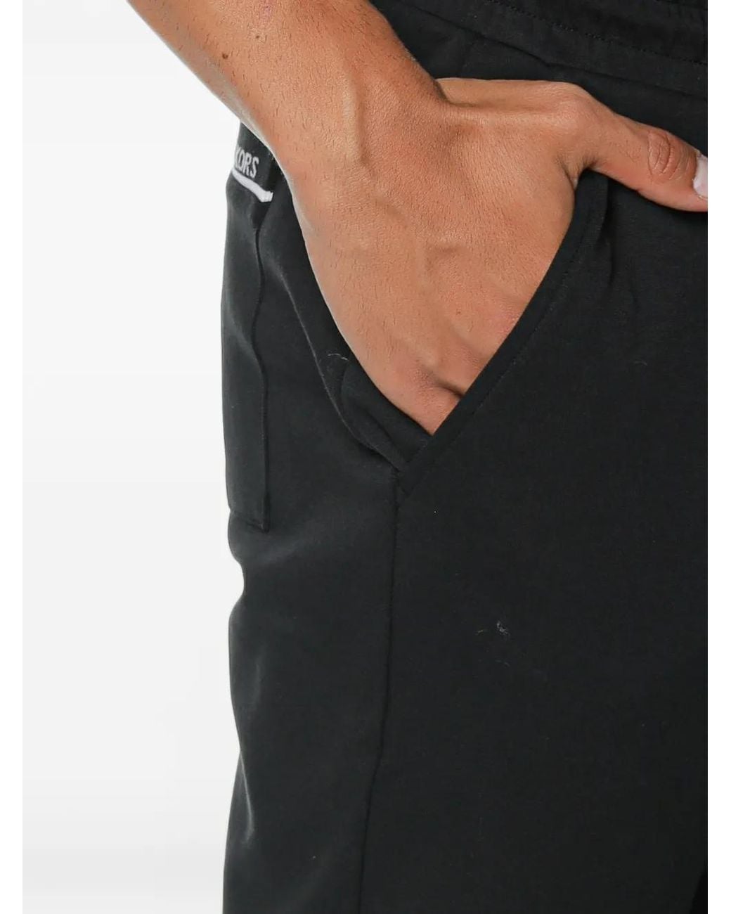 Michael Kors Black Logo-Trim Cotton Blend Joggers for men