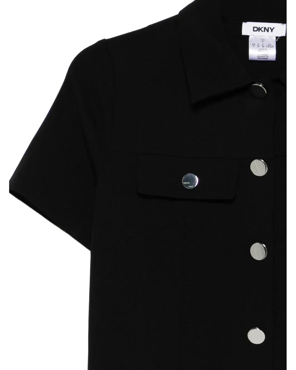 DKNY Black Button Pocket Mini Dress