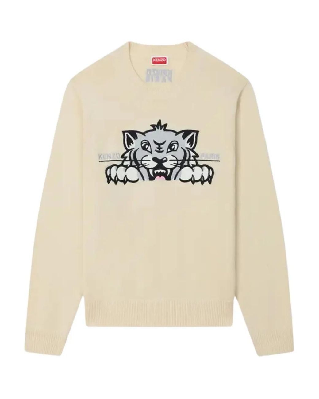 KENZO White Happy Tiger Sweater