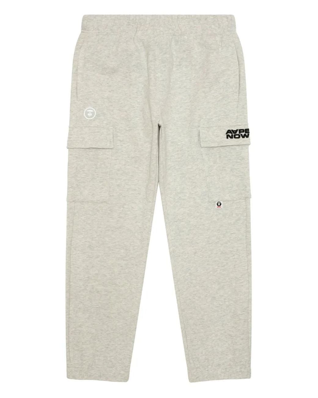 Aape By A Bathing Ape White Cargo-Pocket Logo-Patch Trousers for men