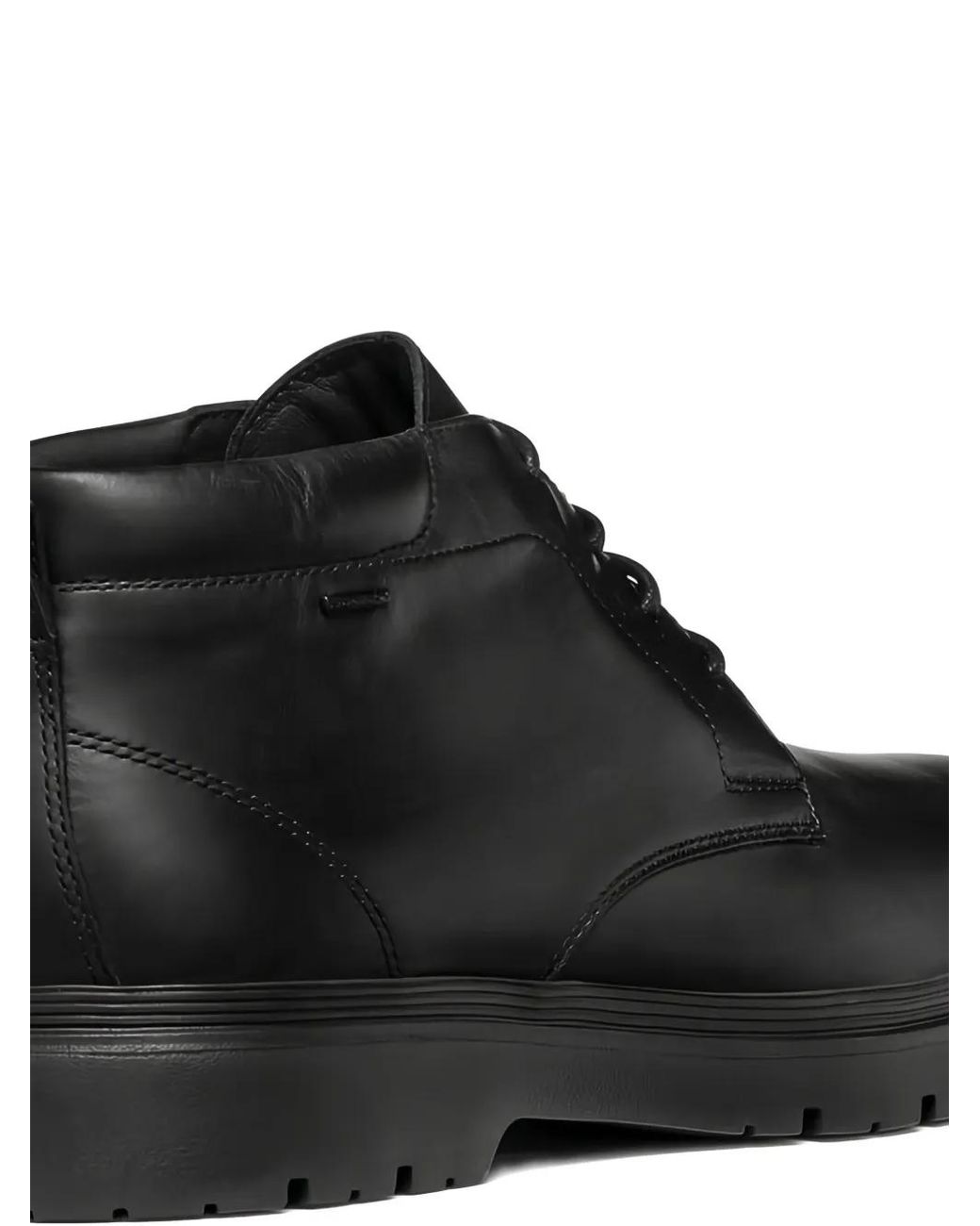 Geox Black Lace-Up Leather Boots for men