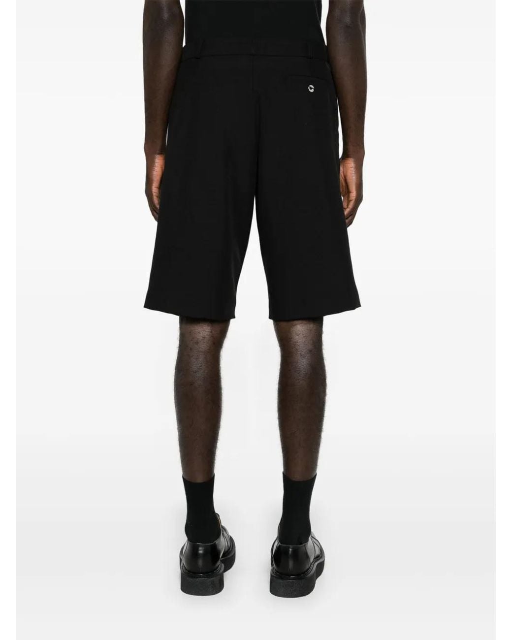 Coperni Black Logo-Plaque Tailored Bermuda Shorts for men