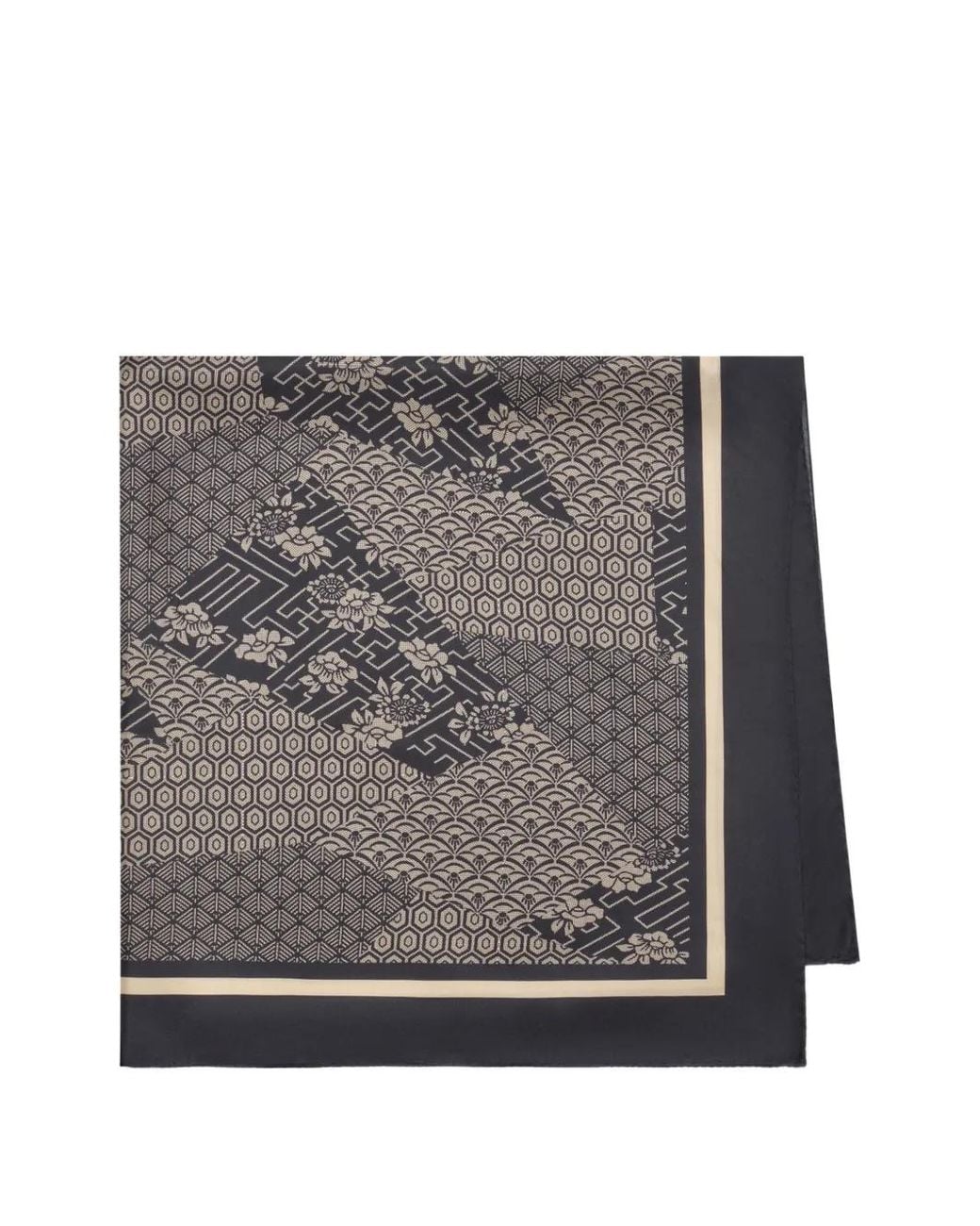 Maliparmi Gray Graphic-Print Scarf