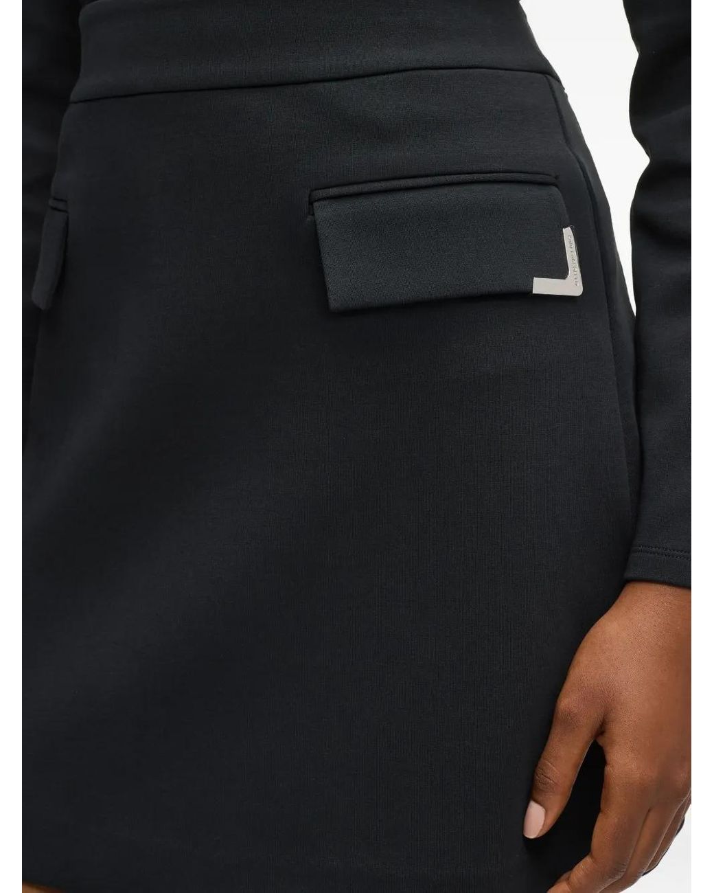 Karl Lagerfeld Black Flap-Pocket Mini Skirt