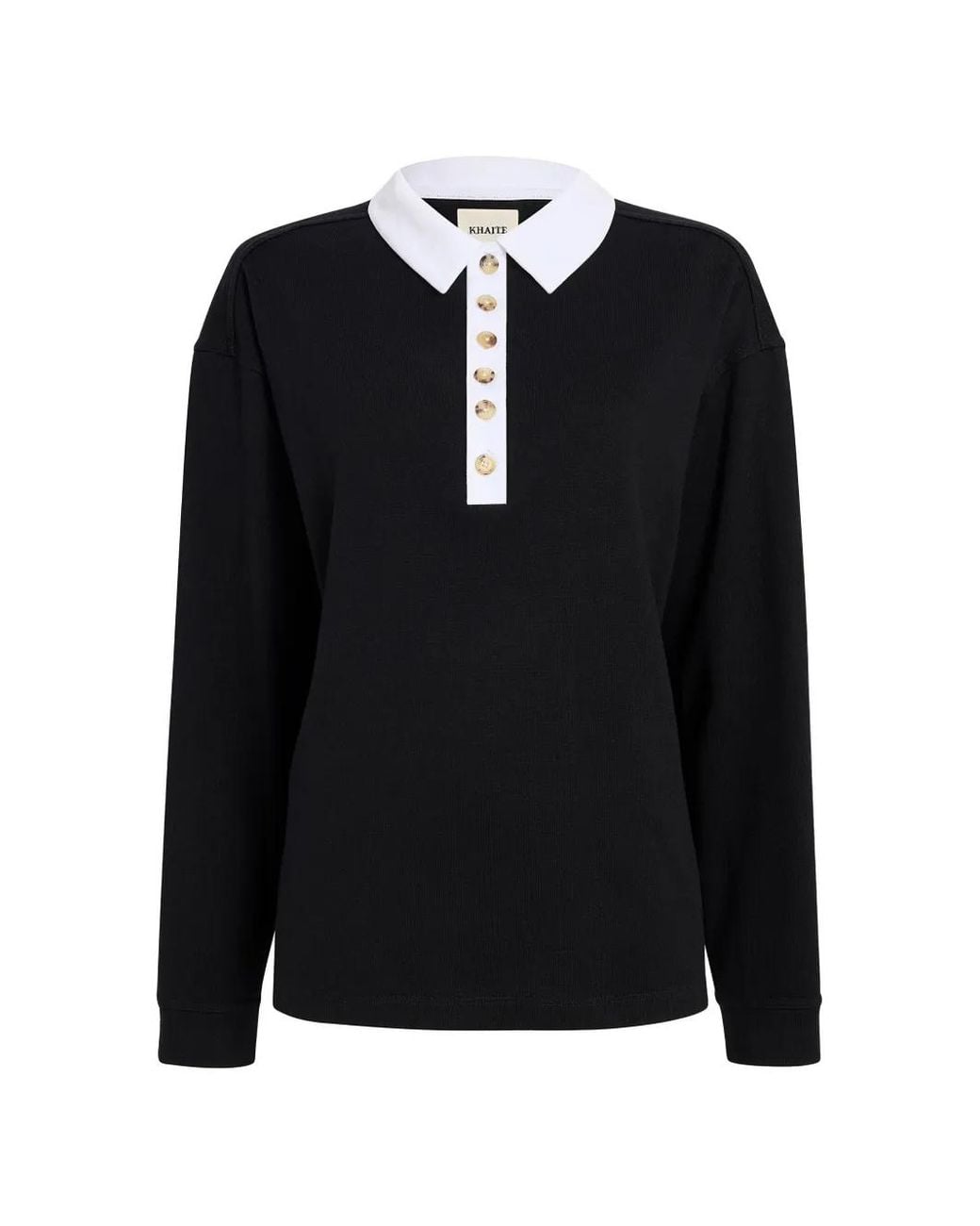 Khaite Black Faithful Button-Up Polo