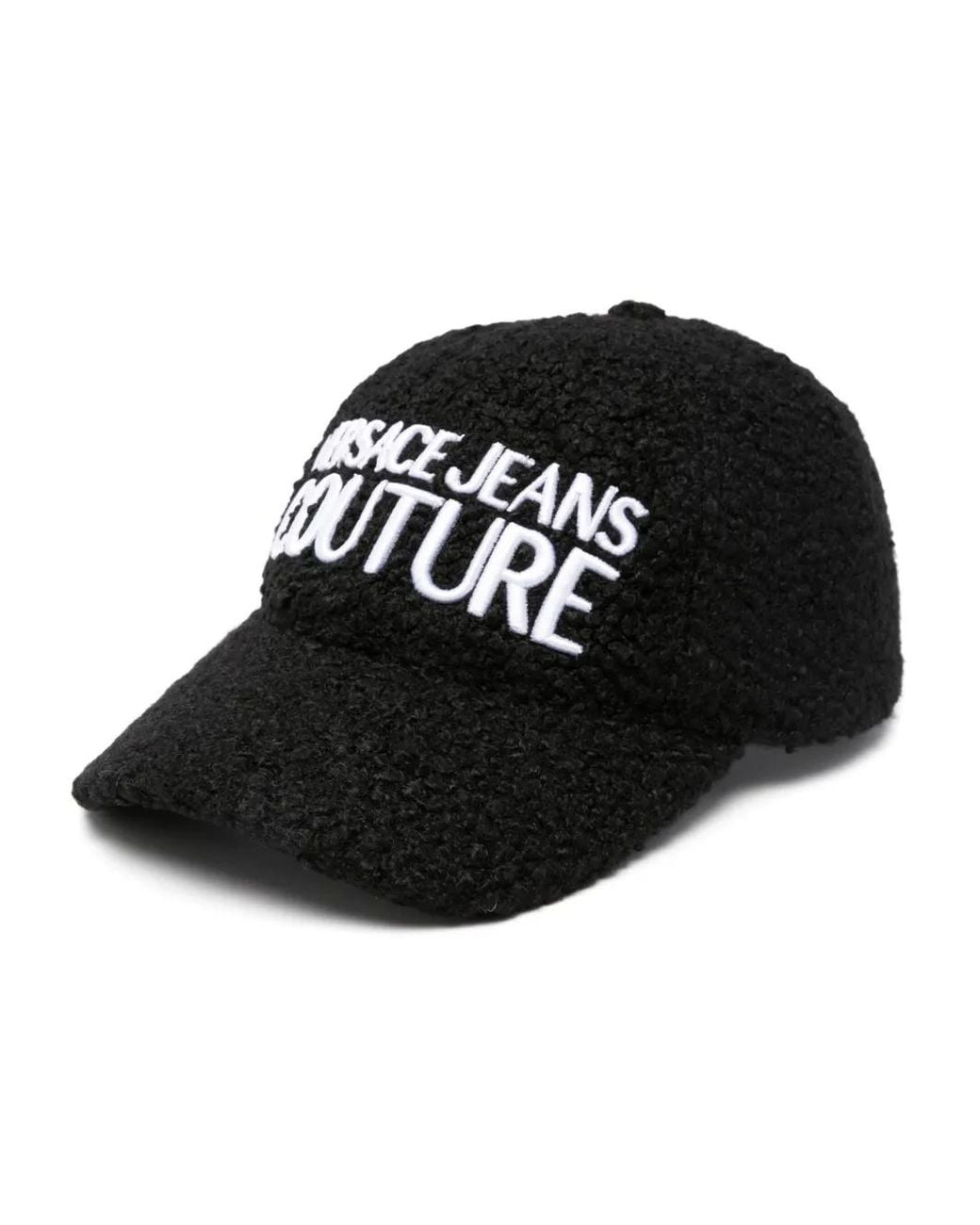 Versace Jeans Couture Black Bouclé Baseball Cap