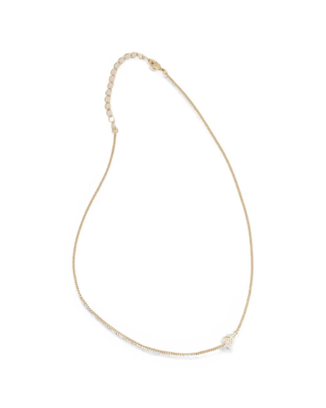 Patrizia Pepe White Collier Fly Serti De Cristaux