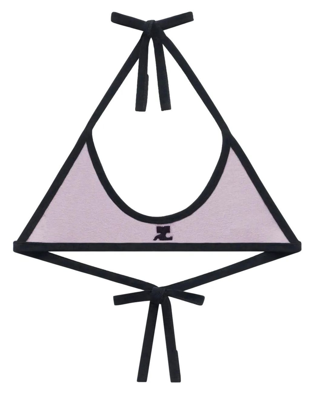 Courreges Bralette Met Contrasterende Afwerking in het White
