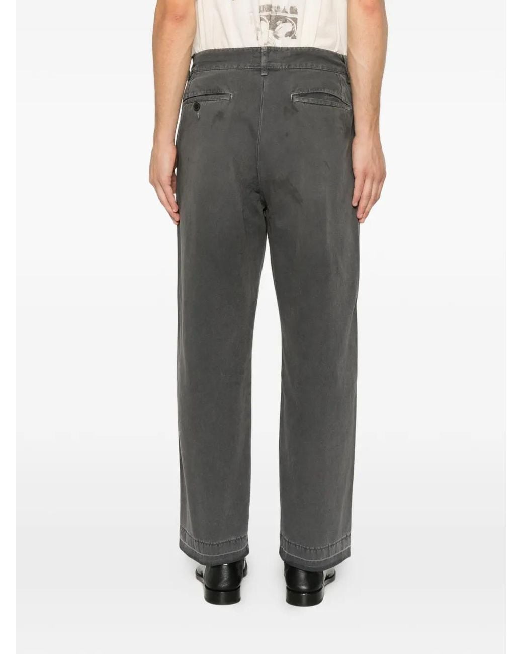 Enfants Riches Deprimes Gray Distressed-Effect Straight-Leg Trousers for men