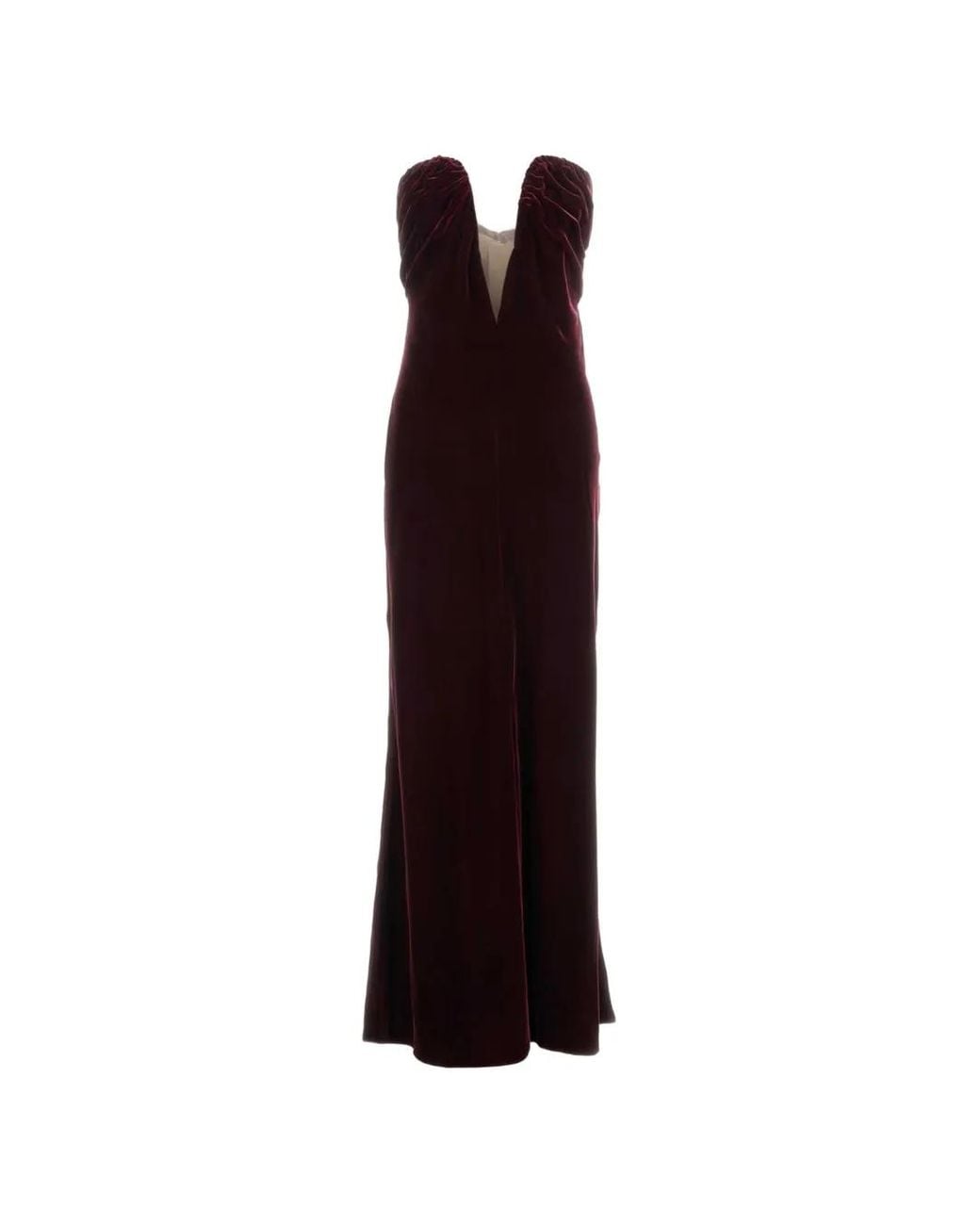 Giorgio Armani Purple Strapless Velvet Gown