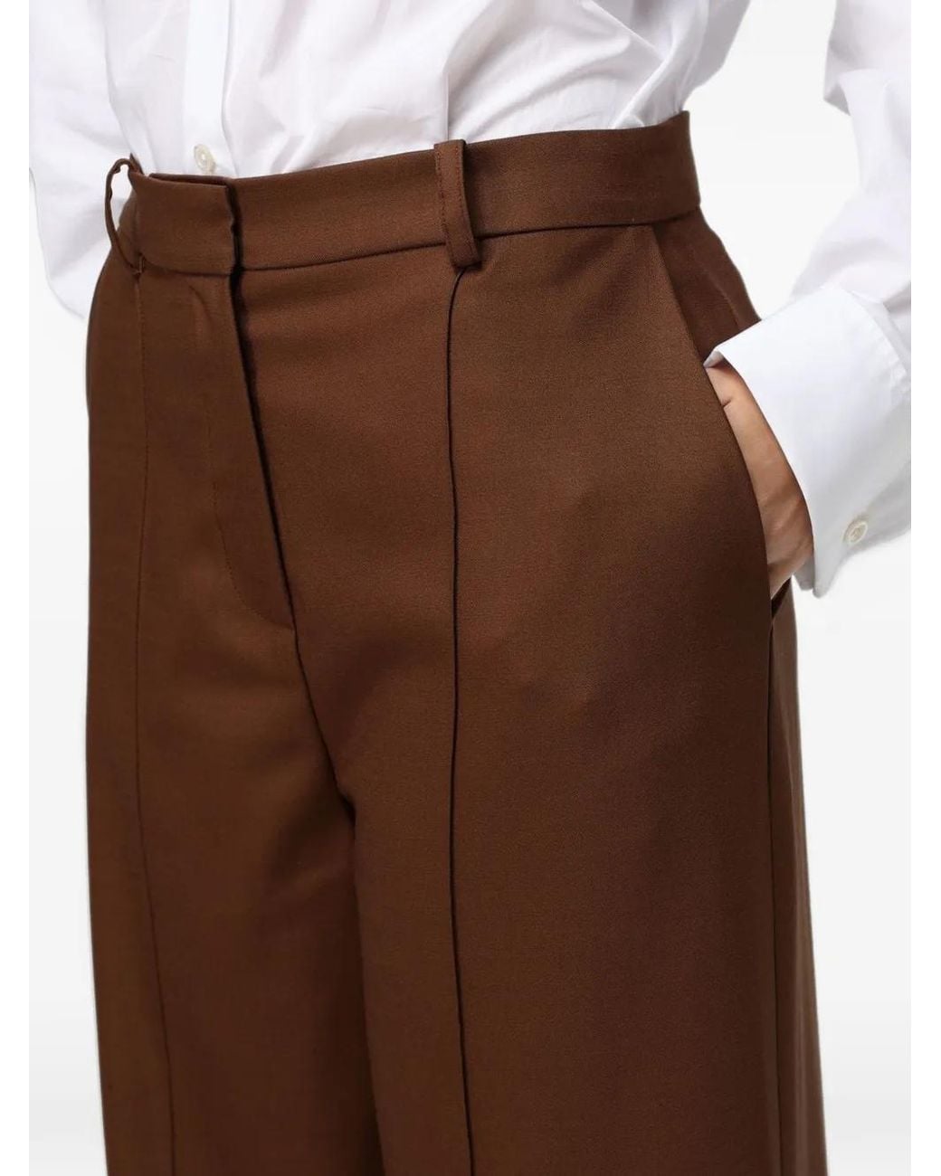 CRI.DA Brown Andrea Faille-Textured Trousers