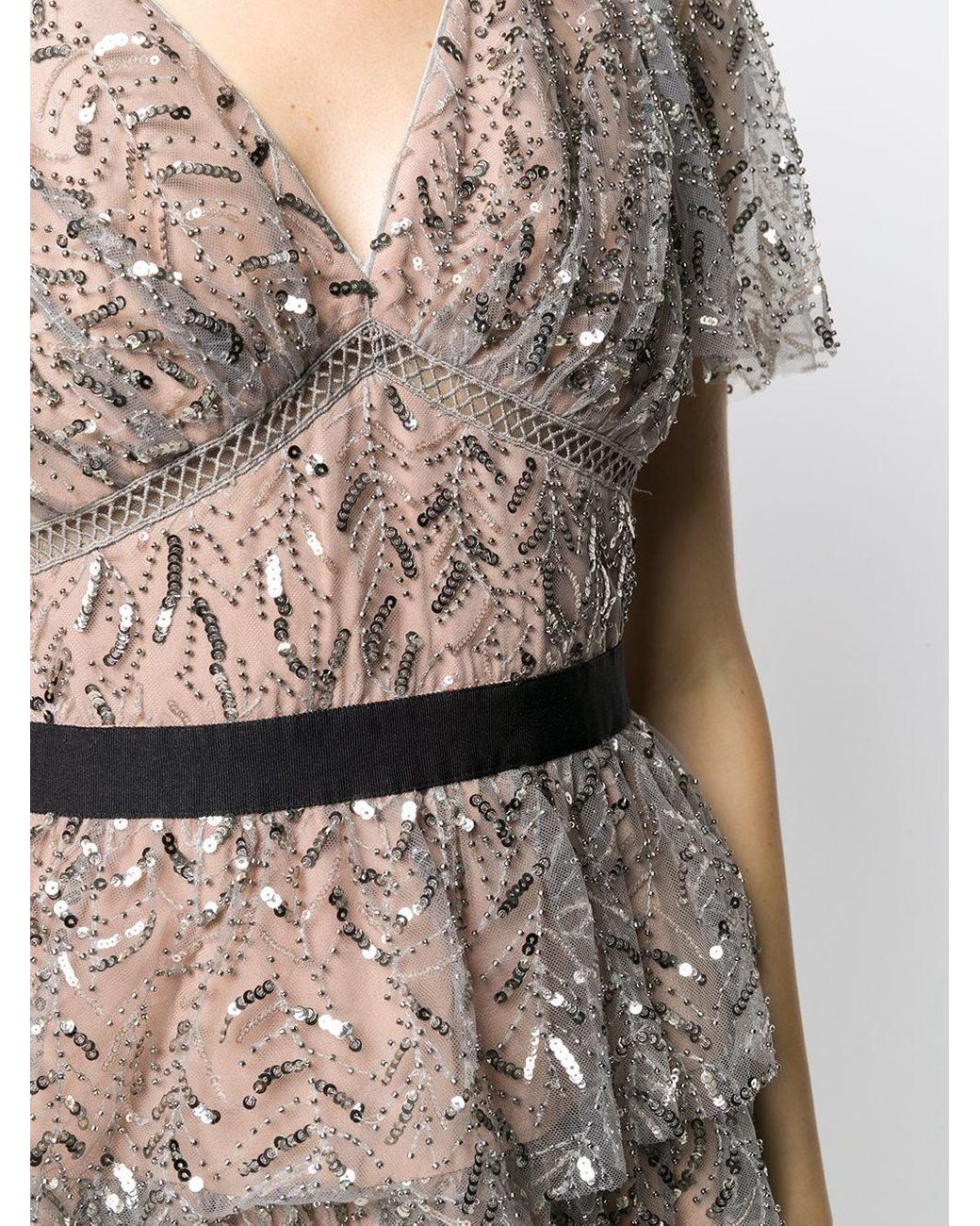 knee length dresses for ladies Cosmic Scoop Back Sequin Knit Mini Dress Silver– Selfie Leslie main image 0