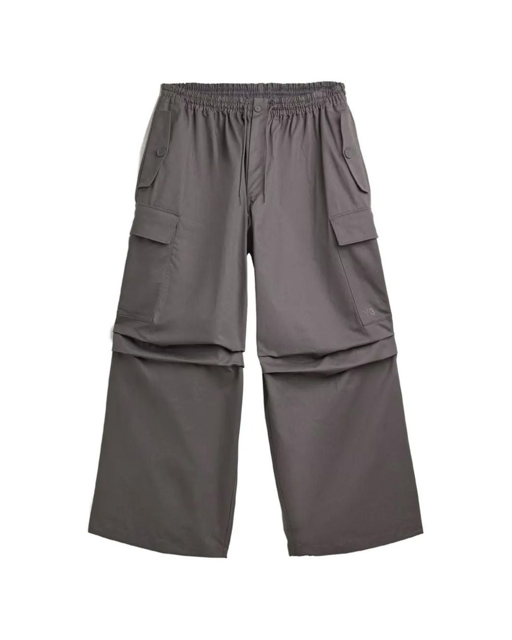 Y-3 Gray Ut Twill Cotton Cargo Trousers