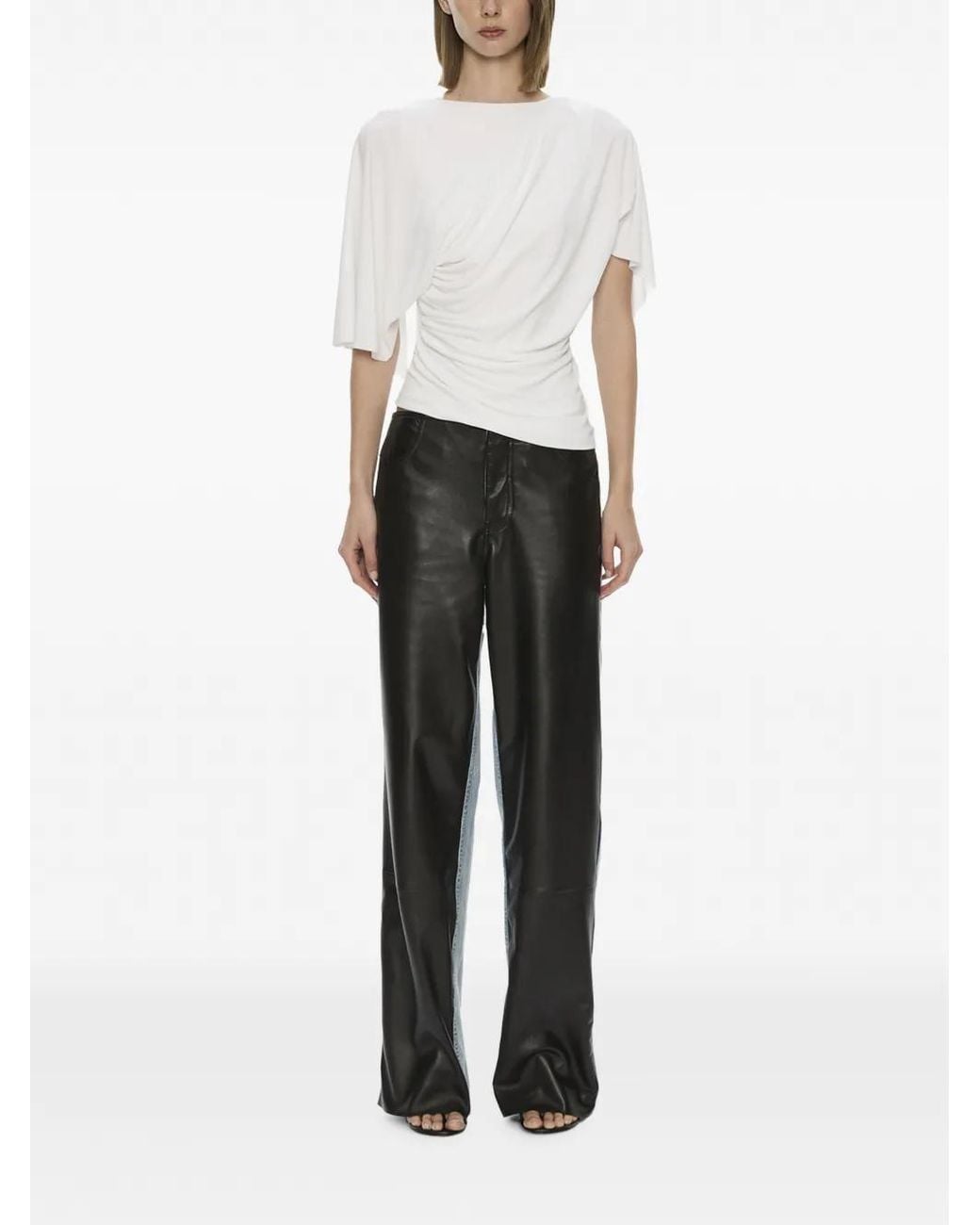 Christopher Esber White Troy Deconstruct Leather Jeans