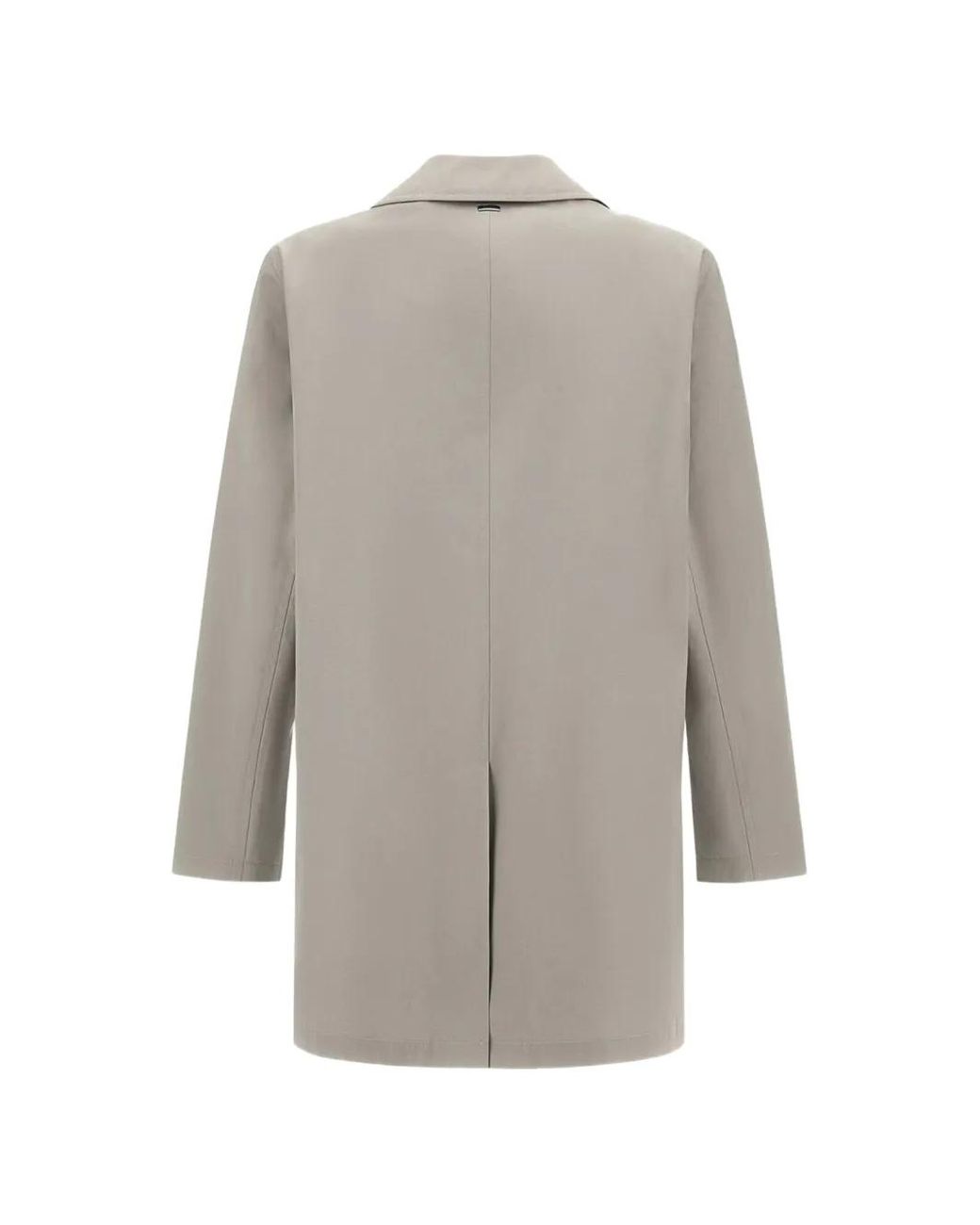 Herno Gray Welt-Pockets Button Coat for men