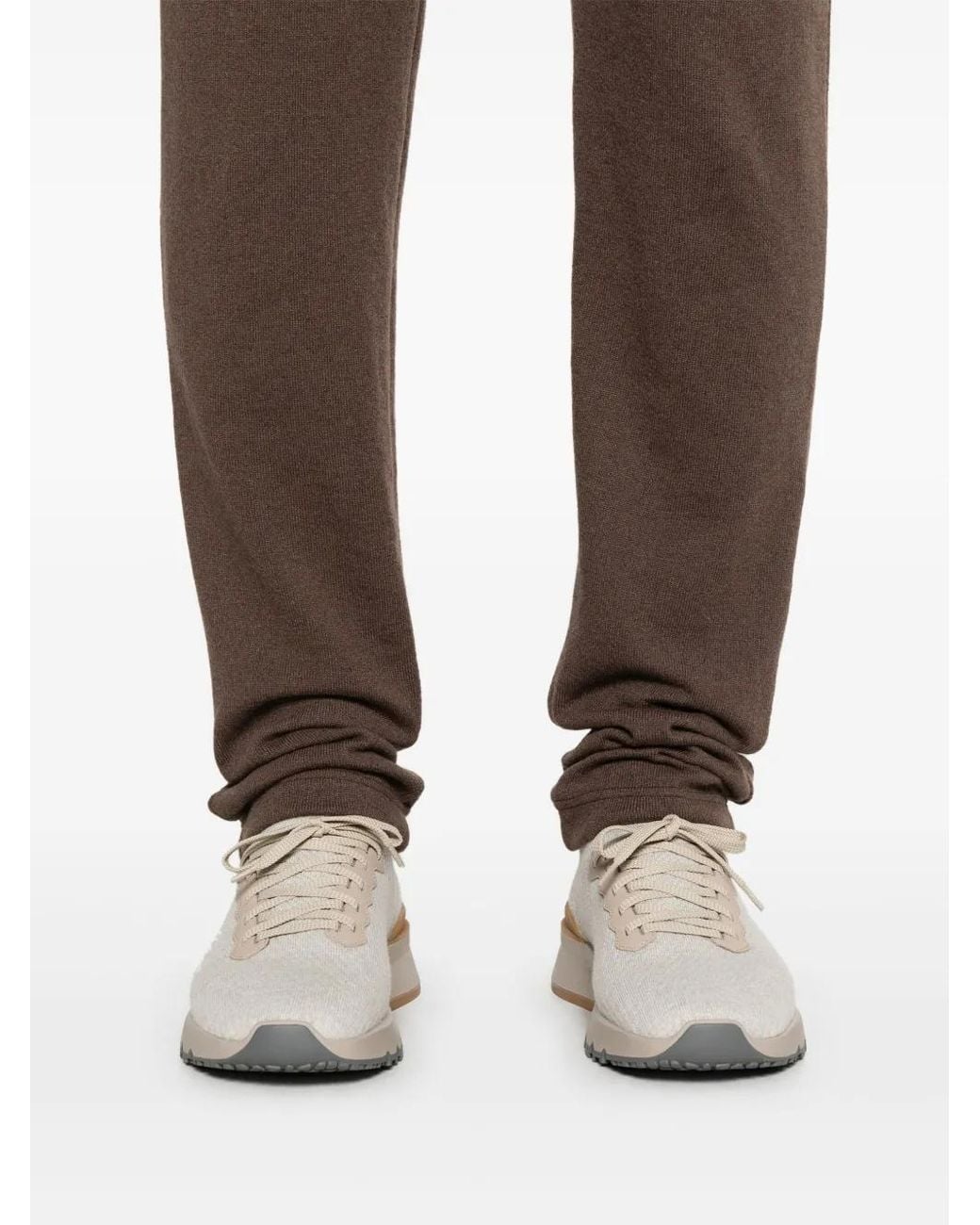 Kiton Brown Cashmere Trousers for men