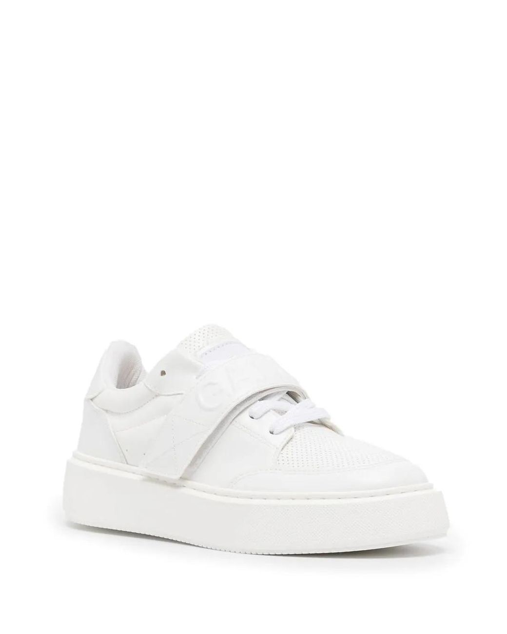 Ganni White Logo-Patch Low-Top Sneakers
