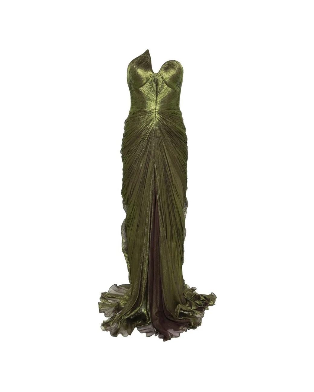 IRIS SERBAN Green Leave Maxi Dress