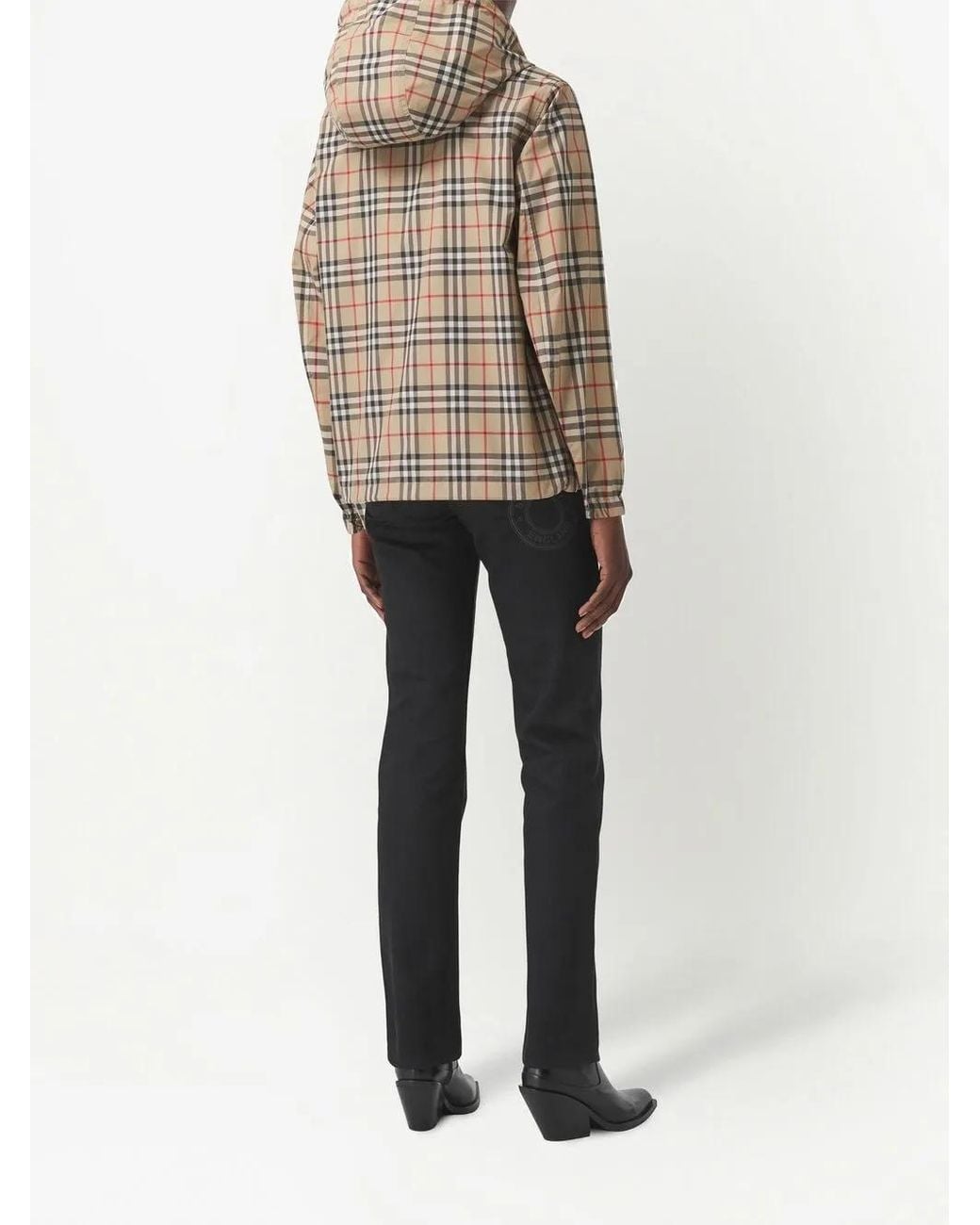 Burberry Natural Check Motif Hooded Jacket