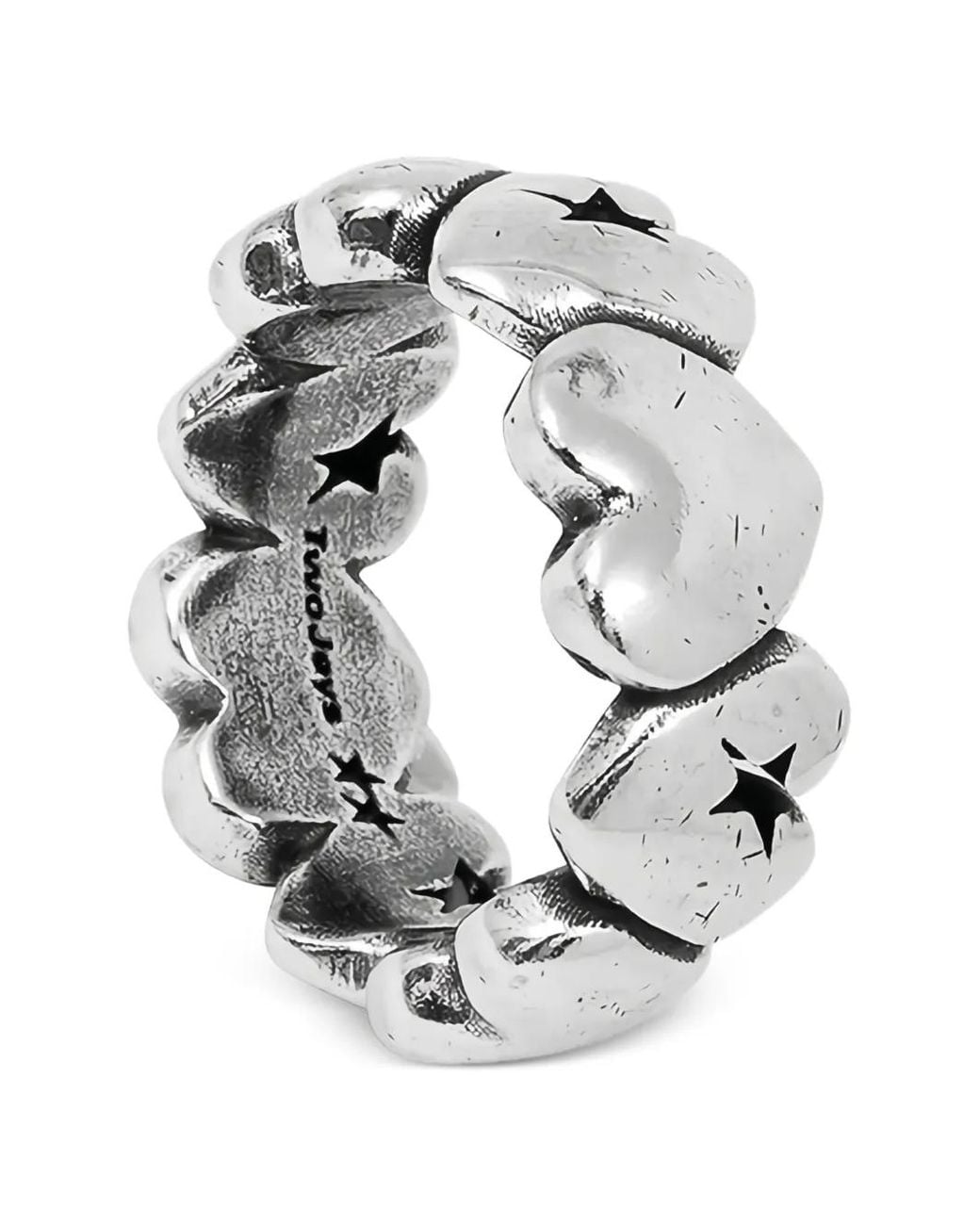 Twojeys Gray Heart Star Ring