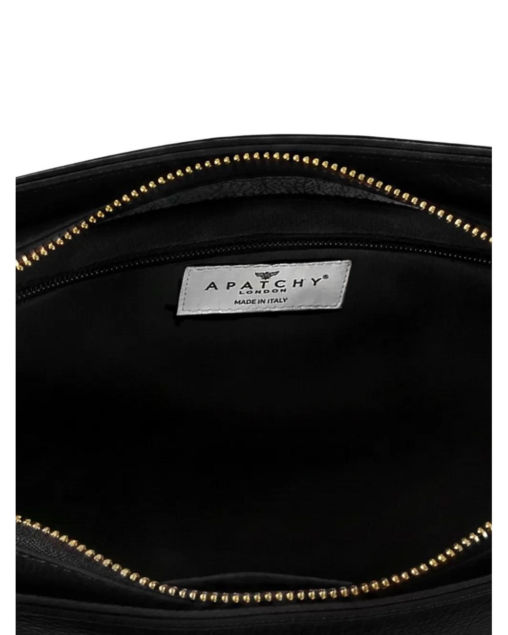 Apatchy London Black Rosie Leather Tote Bag