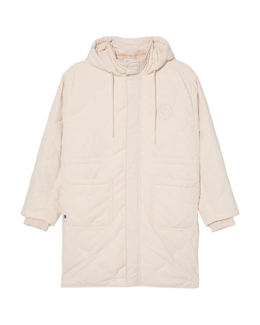 Chocoolate White Logo-Embroidered Coat