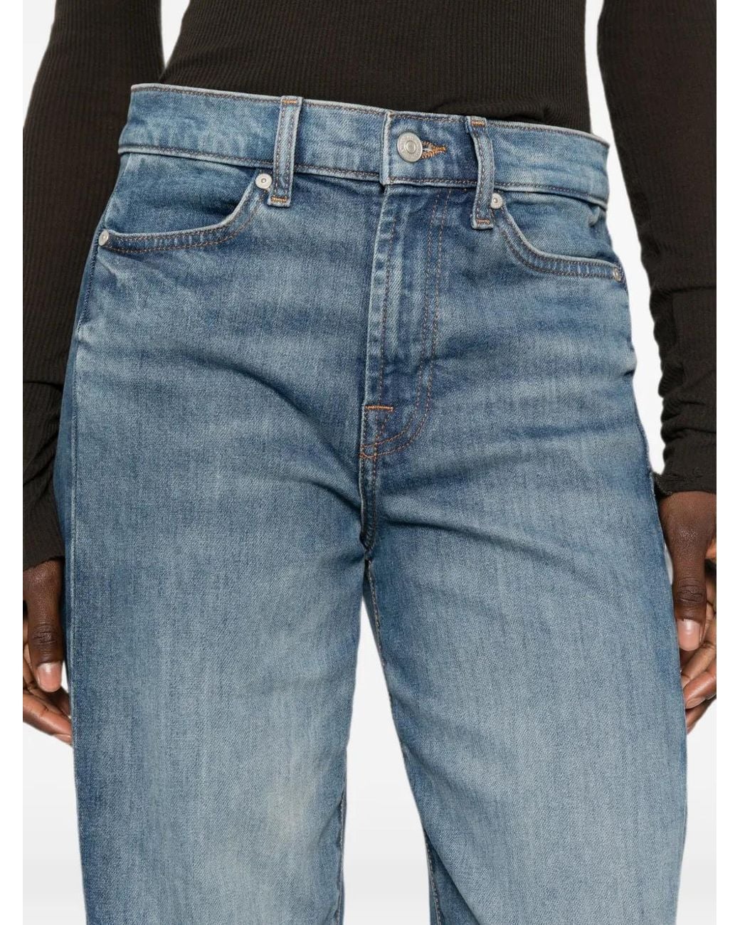 7 For All Mankind Blue Lotta Tailorless Wide-Leg Jeans
