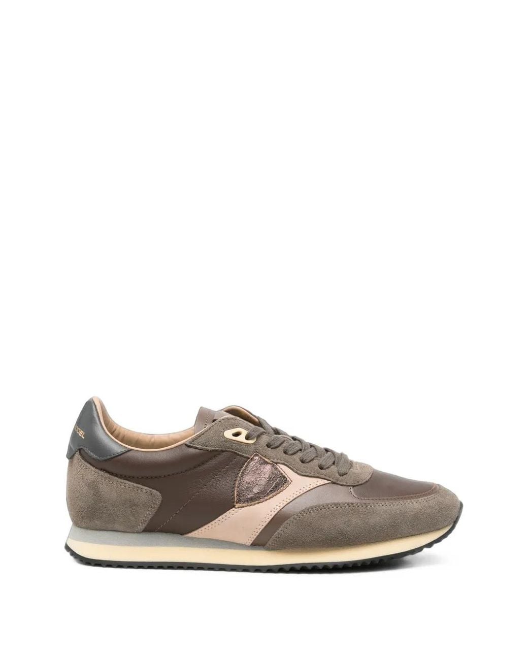Philippe Model White Blville Suede-Panelled Sneakers