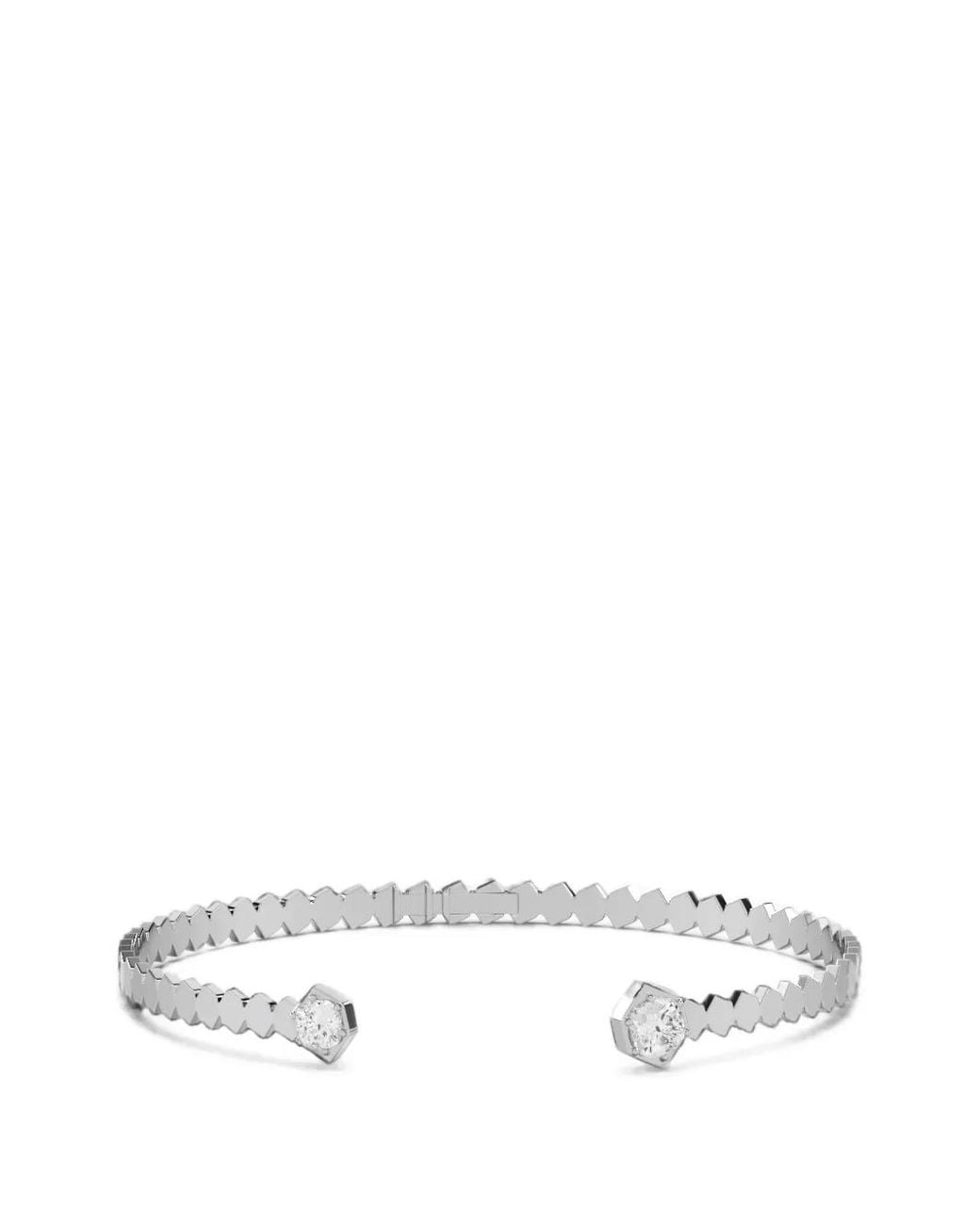 SOLO for Diamonds White Diamond-Embellished Geometric Necklace