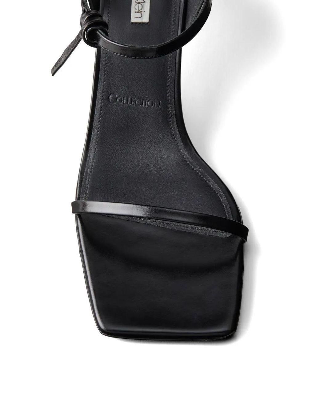 Calvin Klein White Square-Toe Knotted Sandals
