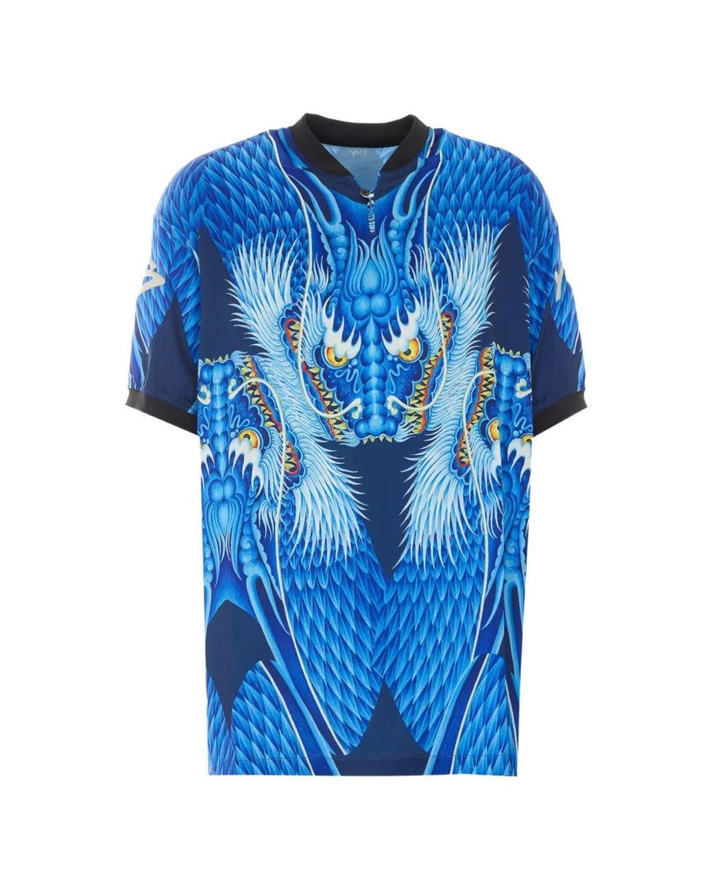 Y-3 Blue Satin Graphic Jersey for men