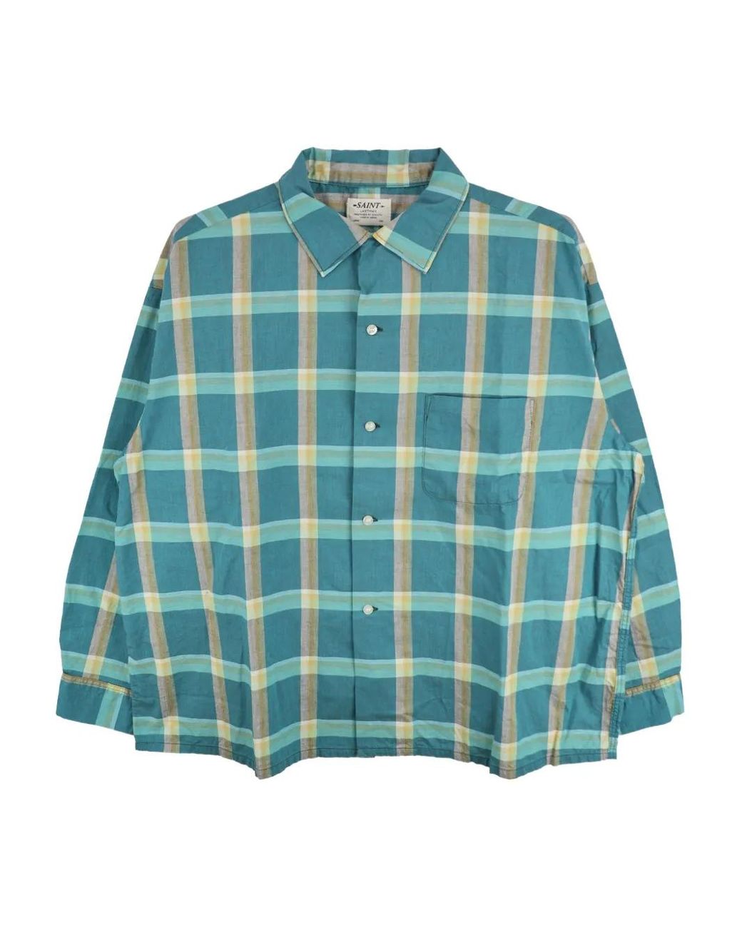 SAINT Mxxxxxx Green Checked Buttoned Shirt for men