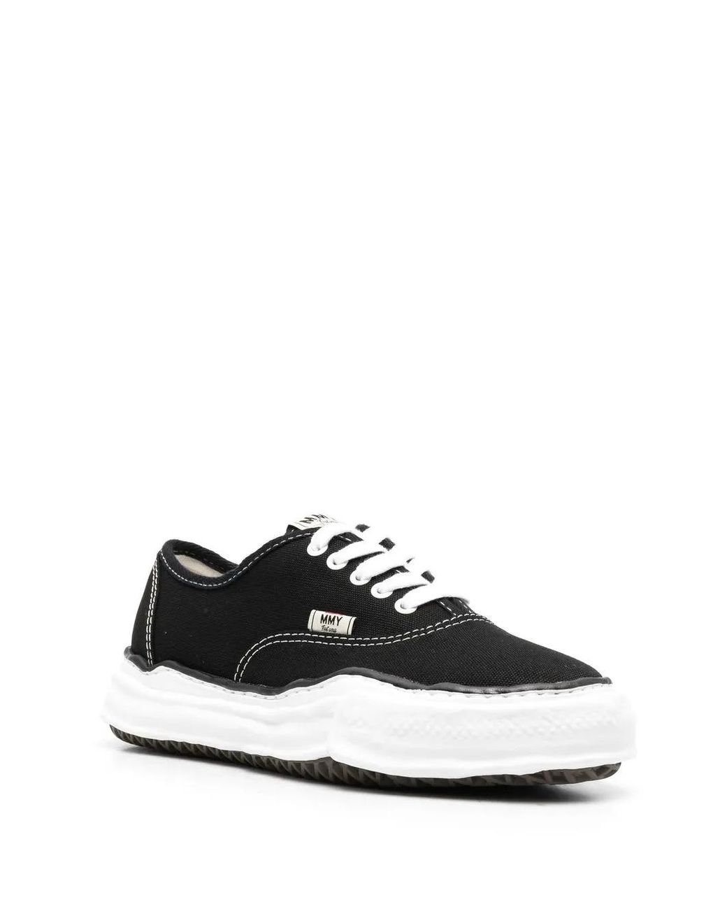 Maison Mihara Yasuhiro Black Logo-Patch Low-Top Sneakers