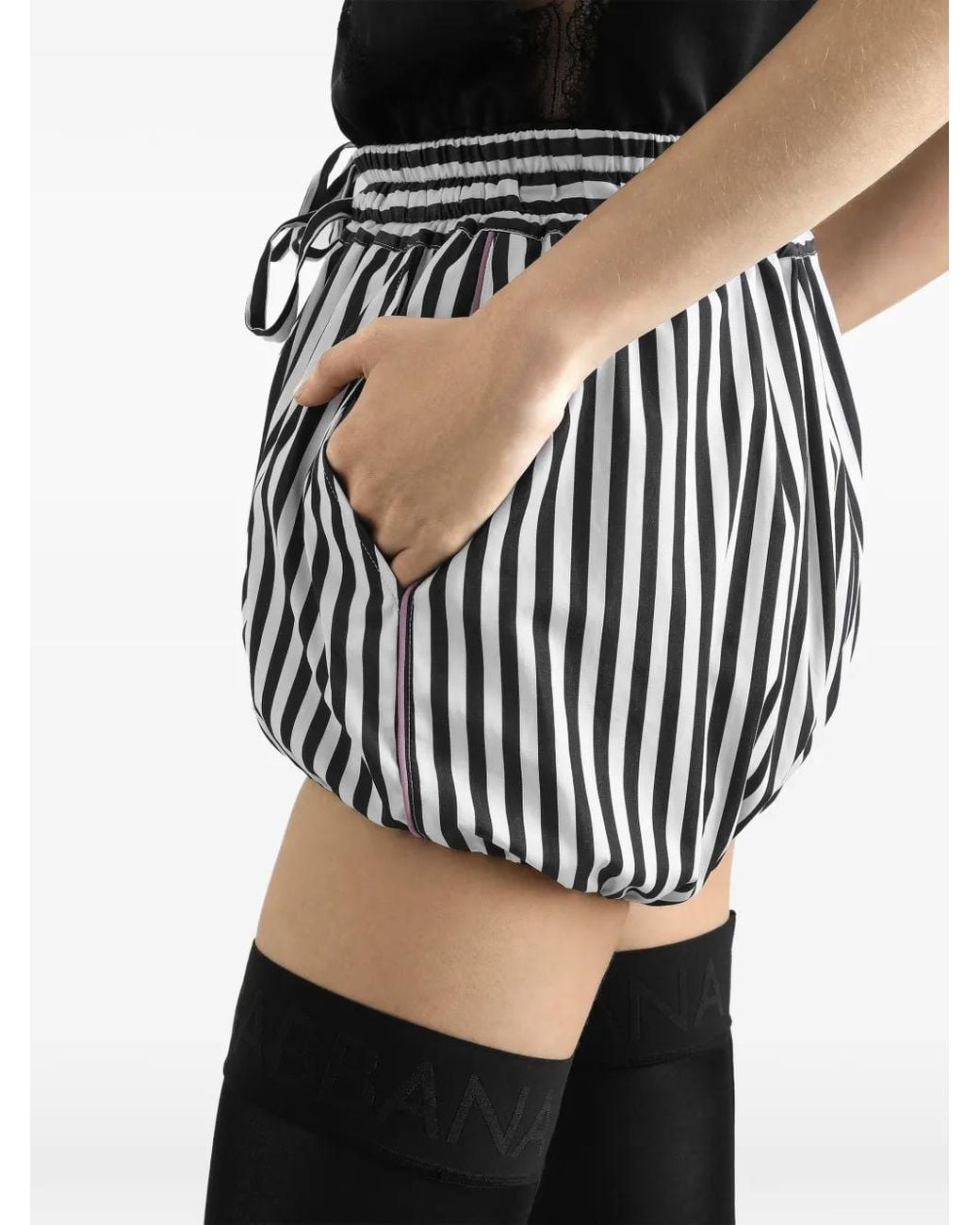 Dolce & Gabbana White Striped Poplin Culottes