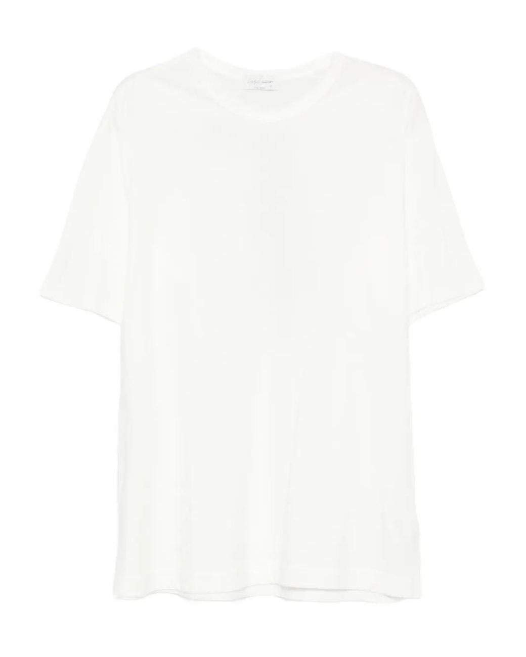 Yohji Yamamoto White Short-Sleeve Cotton T-Shirt for men