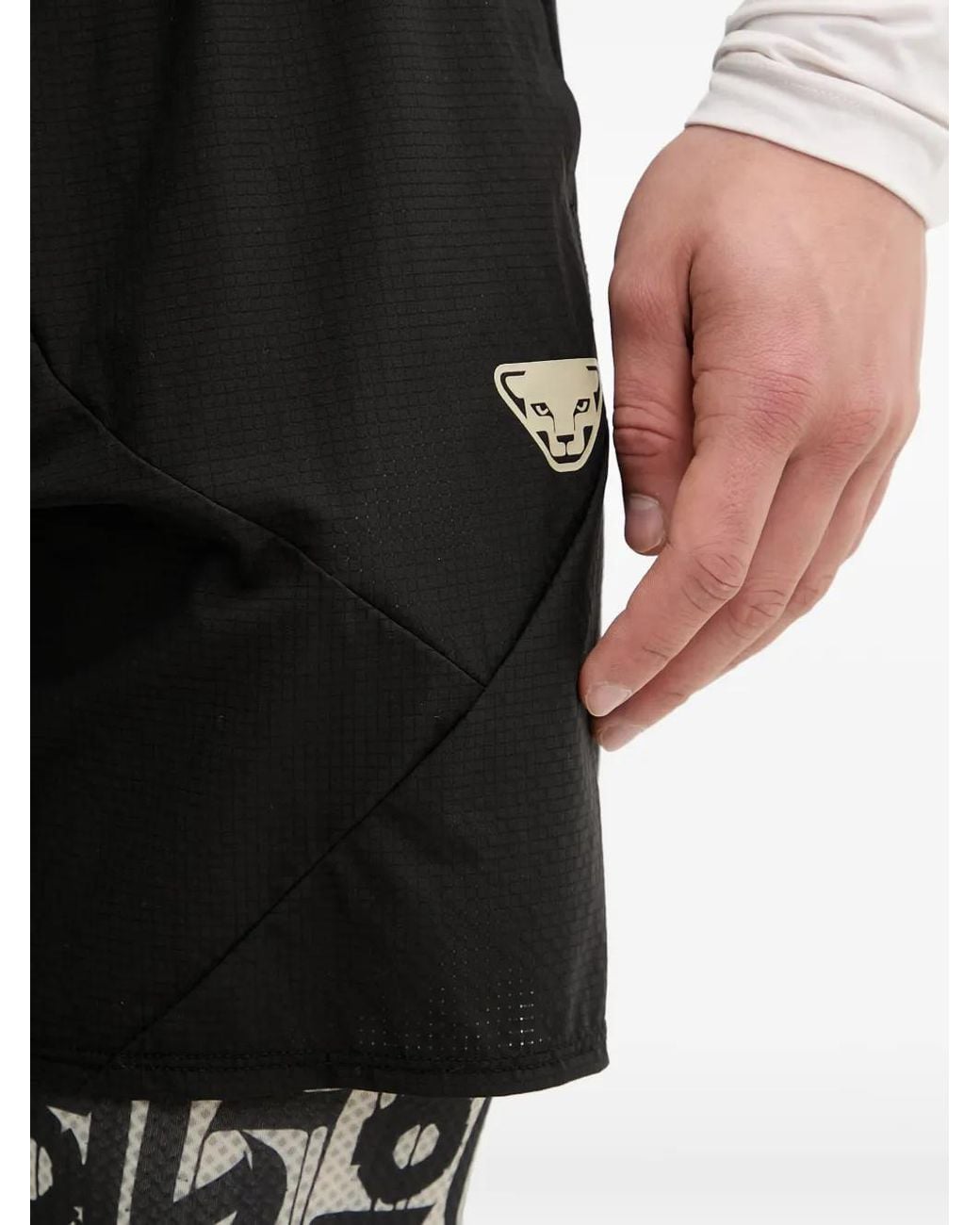 Dynafit Black Trail Logo-Print Layered Track Shorts for men