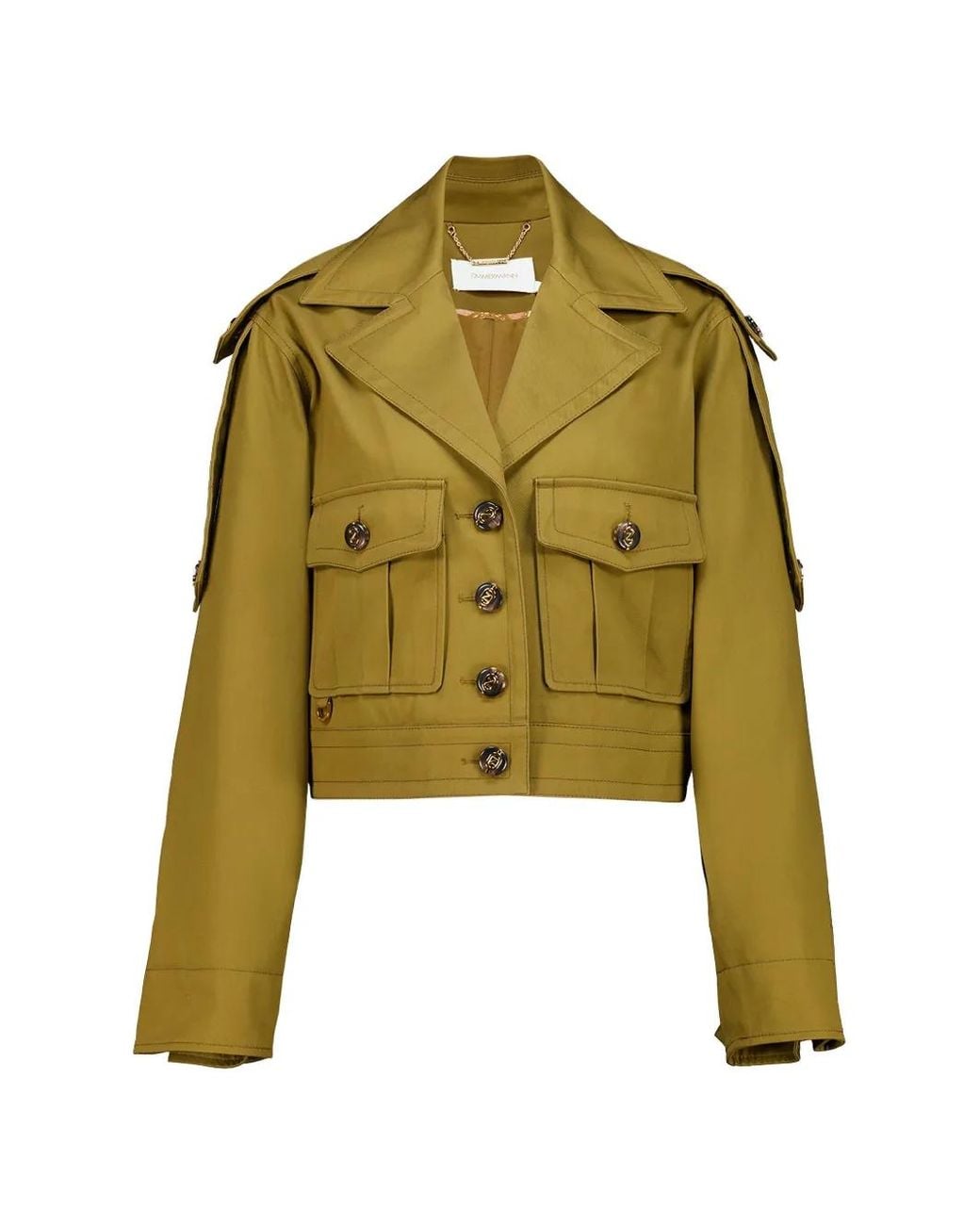 Zimmermann Green Veste Luna Drill À Poches Cargo