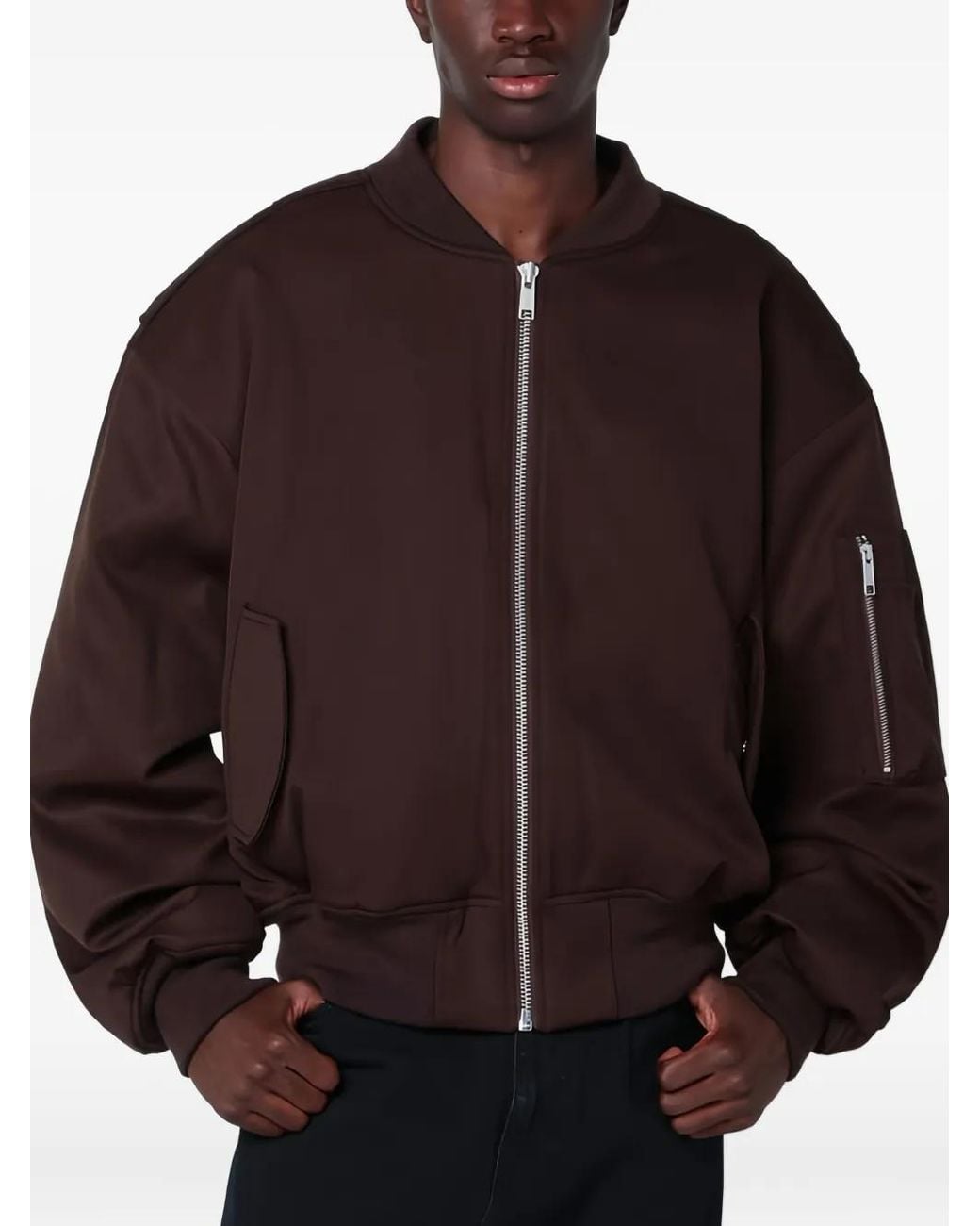 Entire studios Brown Zip-Pocket Bomber Jacket for men