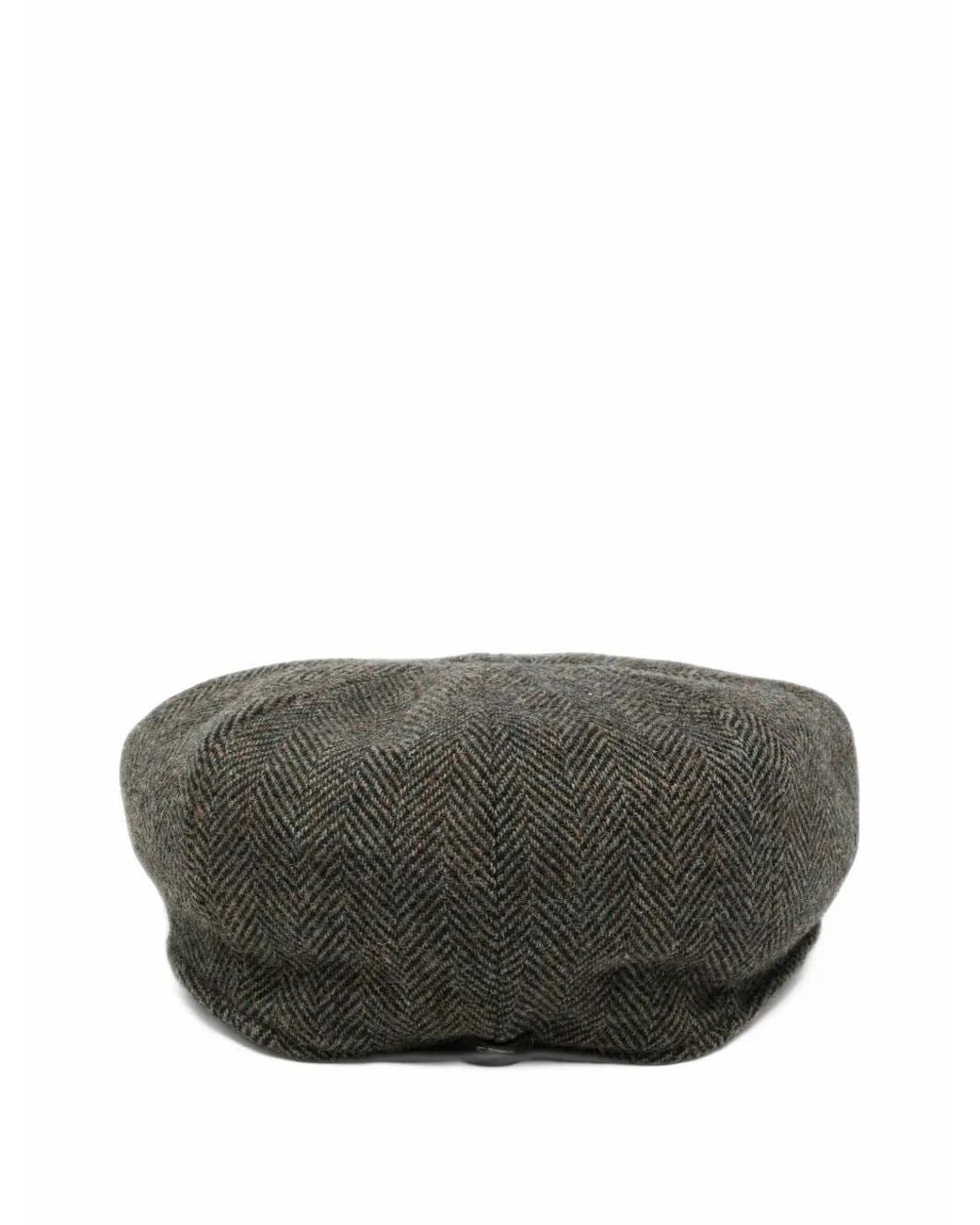 Gran Sasso Gray Herringbone-Pattern Cap for men