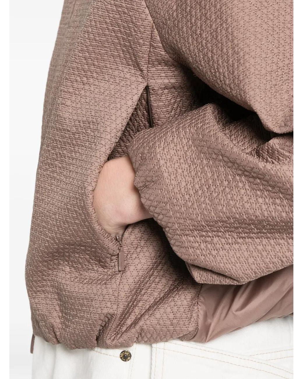 DUNO Brown Gesteppte Cropped-Jacke