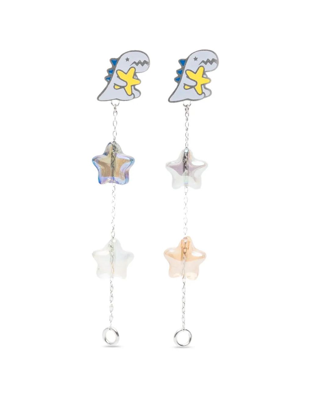 SPORT b. by agnès b. White Dino Chain Hoop Earrings