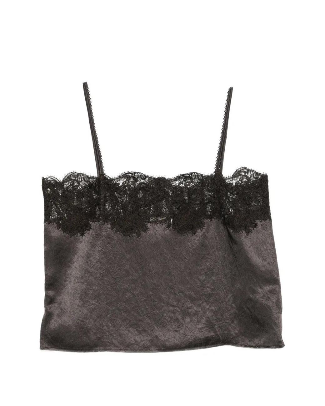 Alysi Hemd Met Kanten Afwerking in het Black