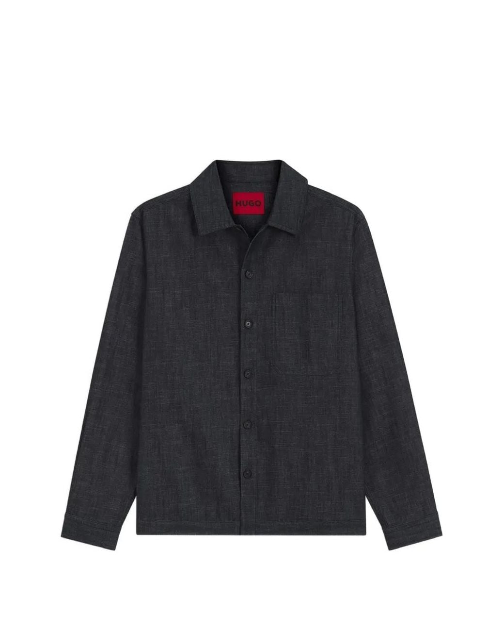HUGO Blue Oversized-Fit Denim Shirt for men