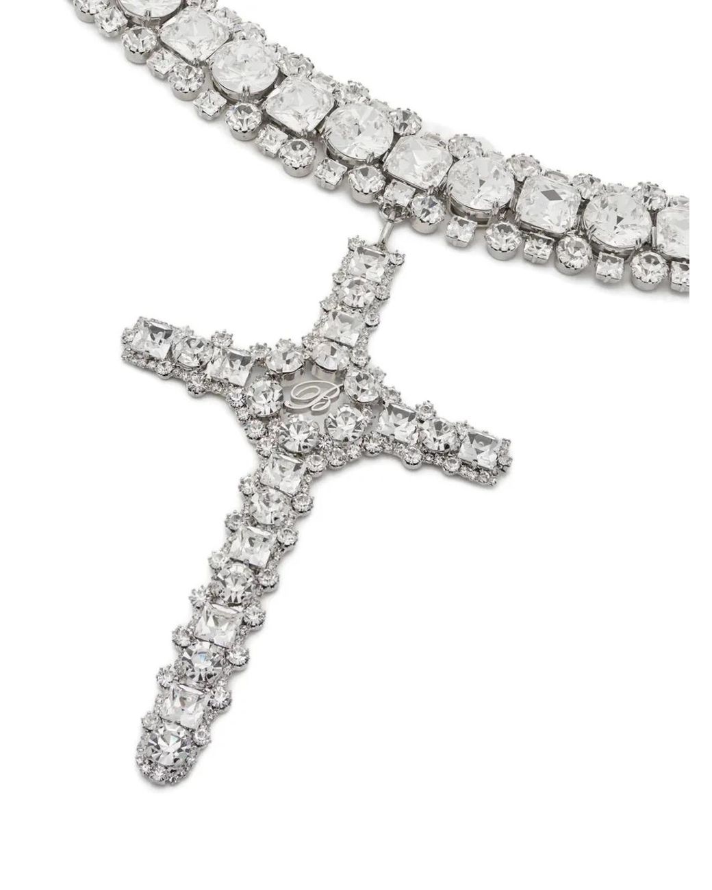 Blumarine White Cross Choker